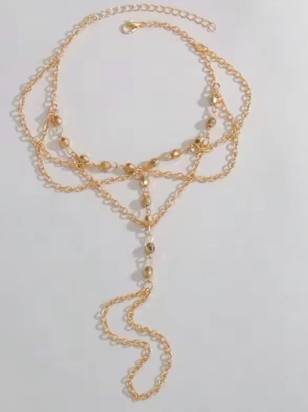 Gold-Tone Multi-Chain Beaded Necklace - Women Jewelry - Picture 7 of 7